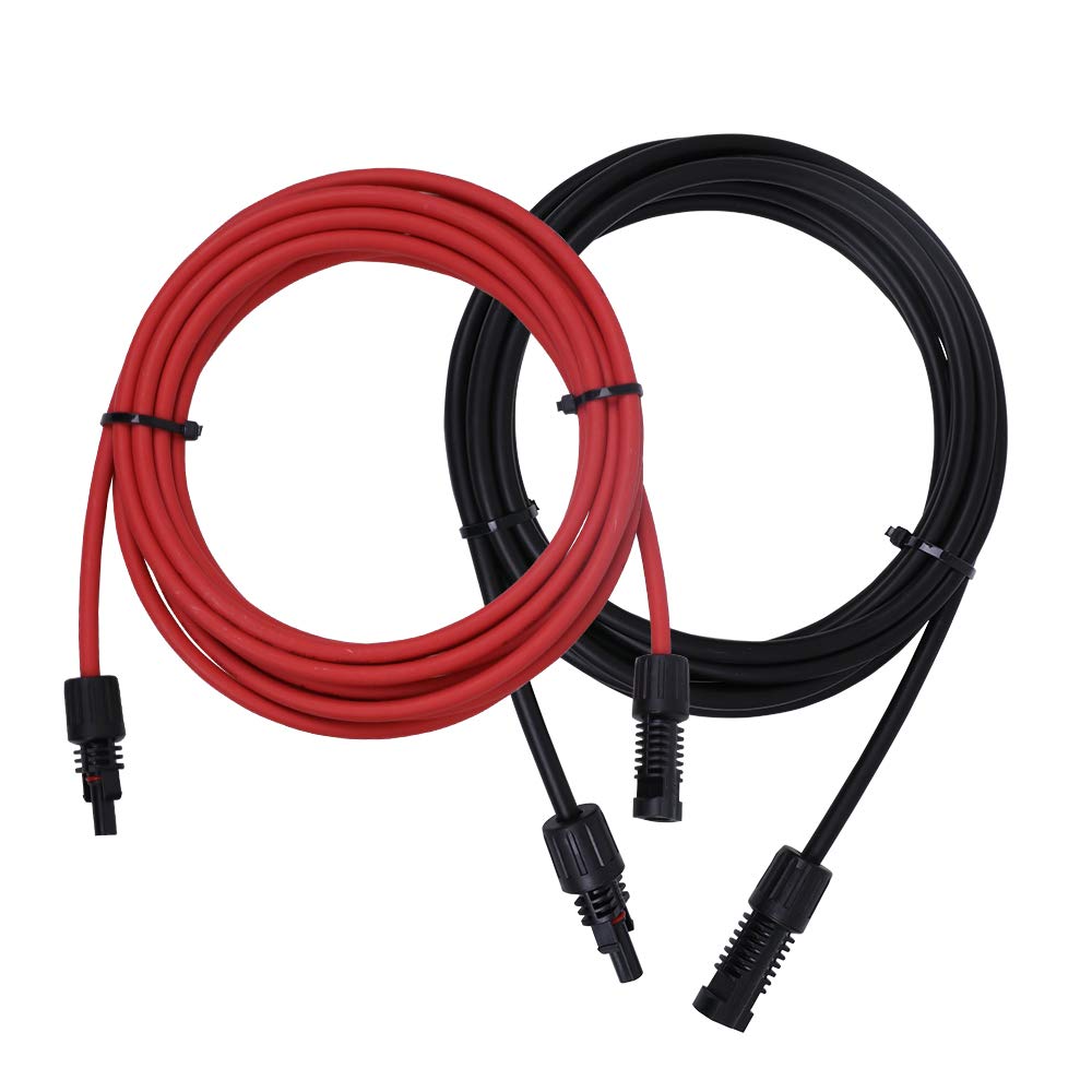 Renogy Solar Extension Cable - 15ft 10AWG Pair, 4.57m 5.26mm2