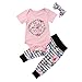 Newborn Girl Clothes Baby Sister Romper Bodysuit+Floral Striped Legging Pants Sets with Headbands Infant Summer Outfits 0-3 Months