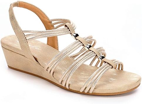 Pesaro Womens Mildred Dress Sandal Shoes, Gold, US 8