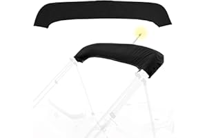 MIONOVITY Bimini Top Storage Boot Cover with Light Hole Bimini Cover Boot Waterproof 900D Marine Grade Pontoon Bimini Top Replacement Boot Black 3Bow 73"-78" W Black