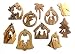 Olive Wood Ornament - Set of 10