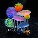MHS Aquarium Glowing Mushroom Coral Lotus Decorations - Fish Tank Decoration Silicone Ornament,Eco-Friendly Glowing Artificia Aquarium Décor for Freshwater Saltwater Aquarium (3 Lotus 6 Lotus Leaves)