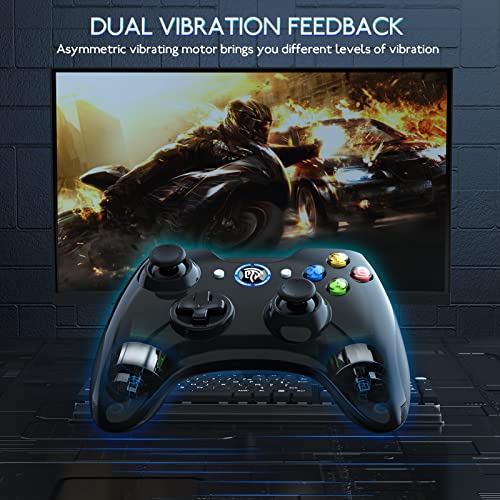 EasySMX Wireless Gaming Controller, Dual-Vibration Joystick Gamepad Computer Game Controller for PC Windows 7/8/10, PS3, Android TV, Switch