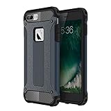 iPhone 7 Plus Shockproof Case, Mpaltor Heavy Duty Shock Resistant PC + TPU 2 in 1 Armor Defender Back Protector Case Cover for iPhone 7 Plus 5.5 inch - Navy Blue