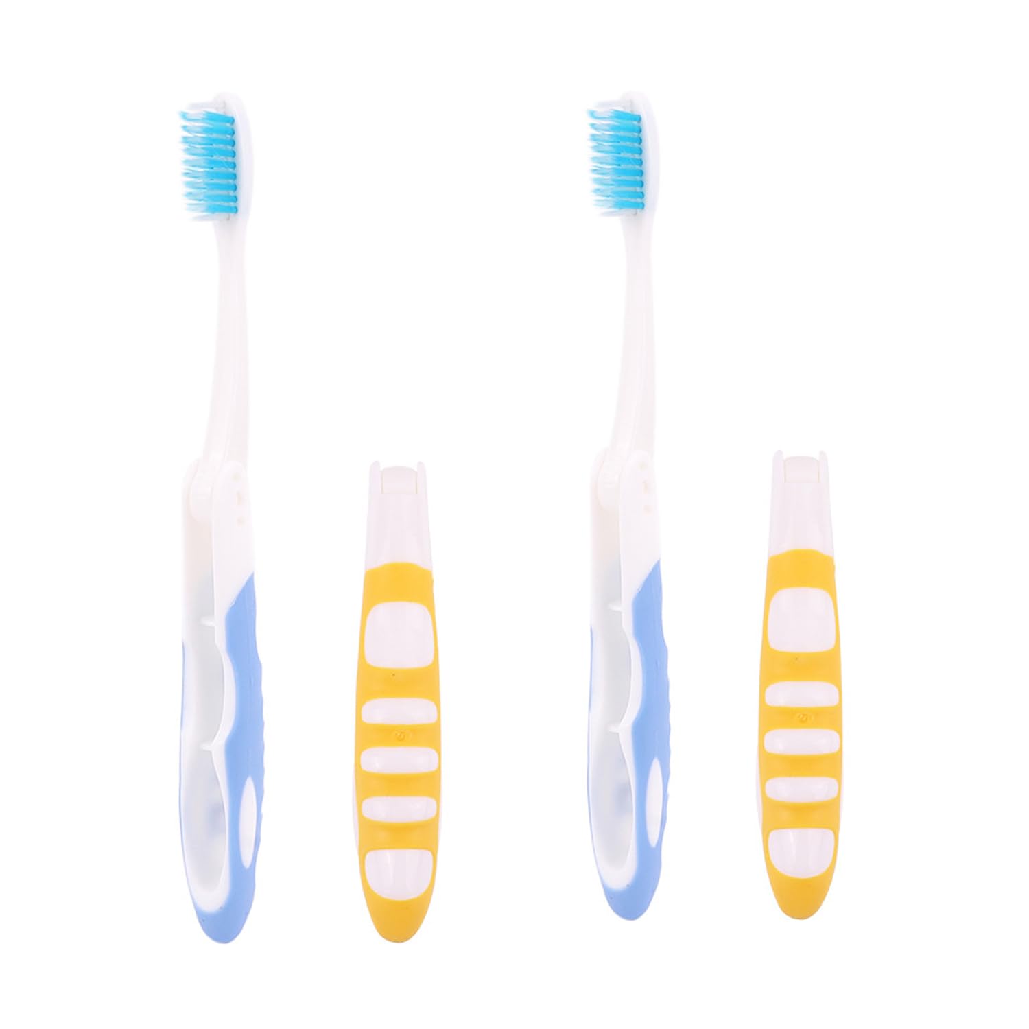 4 Sticks Foldable Bristle Toothbrushes – Portable and Compact Design for Travel, Camping, and Hiking – Soft and Durable Brushes Ideal for On-The-Go Oral Care