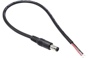 6.3mmx3.0mm Male Plug to Bare Wire Open End 6.3mm Plug Connector Replacement for Computer Power Cable for Digital