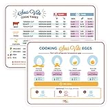 Sous Vide Cooker Precision Water Immersion Circulator Cooking Times Instructions Magnet for Fridge – Set of 2 – Sous Vide Eggs, Meats, Veggie, Fish Cheat Sheets – Suvee Cooker Cooking Gifts