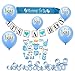 Baby Shower Decorations for Boy, It's A Boy, Banner, Blue, Mummy Sash, Acrylic Pacifiers, 10 Inches Balloons, 25 PCS. Photo Booth Props, Hanging, Party Supplies, Favors, Confetti, Indoor/Outdoor