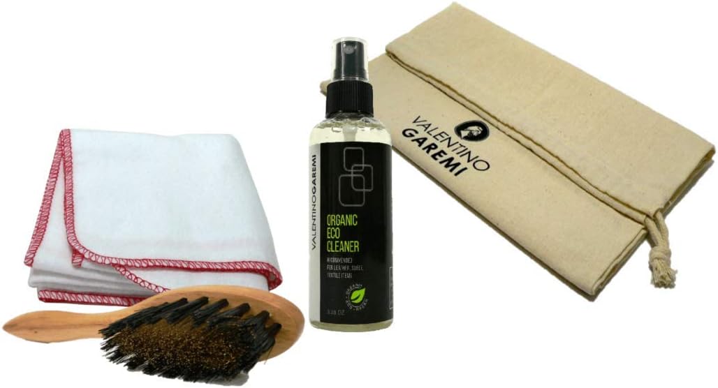 VALENTINO GAREMIPremium Suede Cleaning Kit – Organic Traditional Delicate Napped Leather Sheepskin Stain Spots Marks Remover Set – For Shoes Boots Jackets Bags or Purses