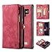 Note 9 Wallet Case,AKHVRS Handmade Premium Cowhide Leather Wallet Case,Zipper Wallet Case [Magnetic Closure]Detachable Magnetic Case & Card Slots for Samsung Galaxy Note 9 - Red