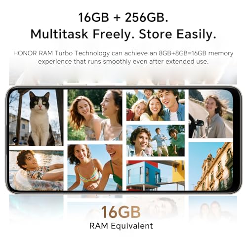 Honor 400 Smart Smartphone 4G 8GB 256GB, 6500mAh Battery, 6.77" IP54 Drop Resistant Screen, 108MP Main Camera, Android 15, Dual SIM, NFC, Black