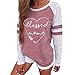 KESEE Clearance Womens Clothing☀ Fashion Ladies Long Sleeve Splice Color Blouse Patchwork Tops (S, Pink 5)