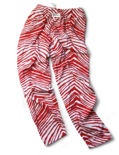 Zubaz Men's Classic Zebra Printed Athletic Lounge Pants, Red / White, M