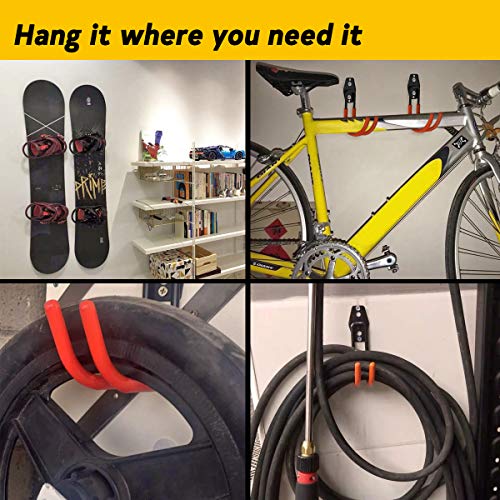 EJG Heavy Duty Steel 10-Pack, Tools Organizer, Garage Storage, Garden Hose Holder, Garage Hooks Hanger, Tools Hanger, Ladder Hooks, Utility Hooks, for Power Tools Bikes Ropes (orange) - Thumbnail 5
