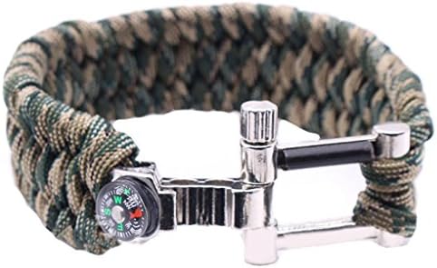 Vkospy Outdoor Survival Bracelet Emergency Rope Compass Fire Starter Bottle Opener