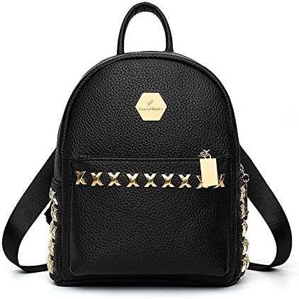 Mikty Women Leather Backpack Multi-Way Casual School Backpack for Girls, Teens, Women Schoolbag Mini Casual Daypack Black