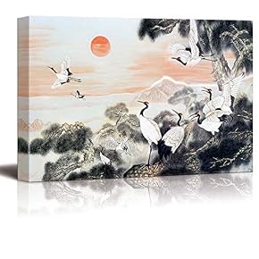 Wall26-Canvas Wall Art-Classical Red-Crowned Crane-Giclee Painting Wall Art...