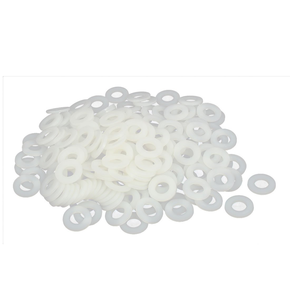 sourcingmap M10 x 20mm x 2mm Nylon Flat Insulating Washers Gaskets Spacers Fastener for Faucet Pipe Water Hose White 200PCS