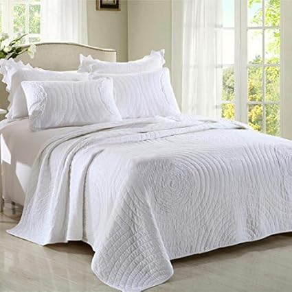 Ustide Superking Size White Comforter Set Shabby Chic Bedding 100