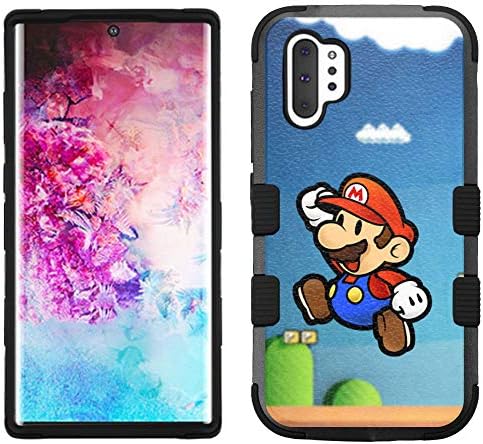 Galaxy Note 10 Plus Case, Hard+Rubber Dual Layer Hybrid Heavy-Duty Rugged Impact Cover Case for Samsung Galaxy Note 10 Plus (6.8") - Super Mario #JP