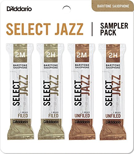 D'Addario Woodwinds D'Addario Select Jazz Baritone Reed Sampler Pack, 2M/2H (DSJ-L2M)