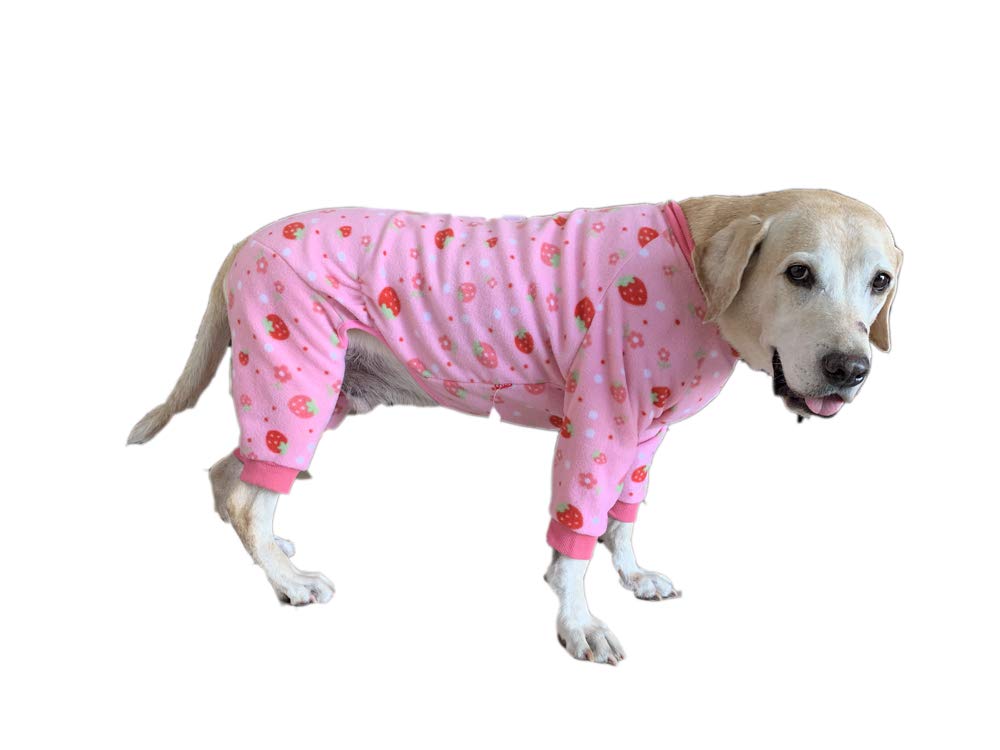 BT Bear Large Dog Clothes,Lovely Autumn Winter Warm Fleece Pet Clothes Protect Joints Anti-hair Four-legged Pet Pajamas Dog Jumpsuit For Medium Dogs Shepherd Dog (6, Pink)
