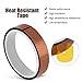 Soply 2 Rolls 10mm x 100ft High Temperature Heat Resistant Tape Sublimation Dye Mug Electronic Polyimide Tape