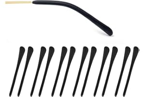DS. DISTINCTIVE STYLE 6 Pairs Temple Tips for Eyeglasses Thin (1.0 mm to 1.5 mm) Metal Temple Covers Anti-slip Silicone Glasses Earpieces Ear Sock Cushion Pieces Replacement - Black