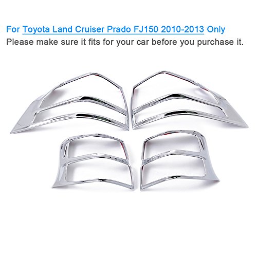 Tail Light Cover Back Lamp Trim Sticker For Toyota Land Cruiser Prado J150 2010 2011 2012 2013 ABS Chrome 4PCS/SET