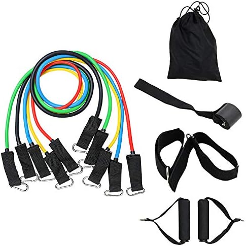 Resistance Bands Set Elastic Fit Simplify Resistance Loop Exercise Bands 11PC With 5 Fitness Tubes Suitable for Home Exercise Training Yoga