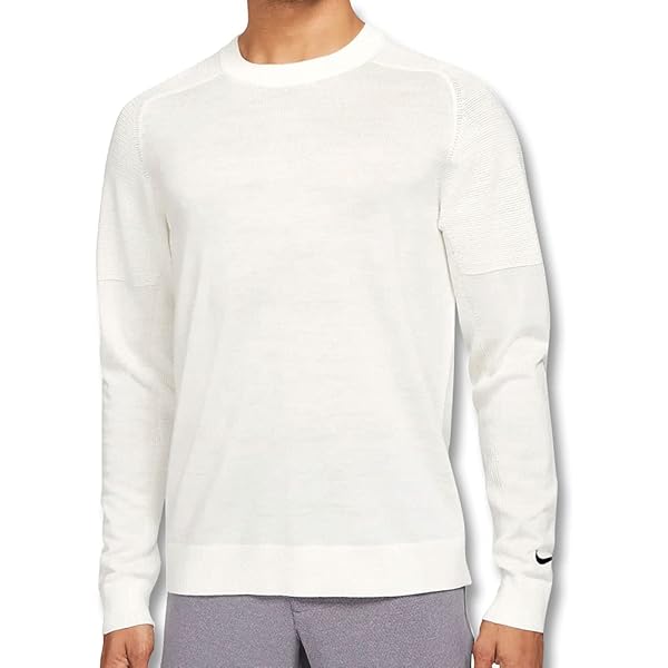 Nike TW Tiger Woods Men`s Knit Golf Knit Sweater, White, 2XL at