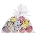 Set of 12 Painted Floral Egg Ornaments: Easter Egg Decor by RAZ Imports (Pastels)