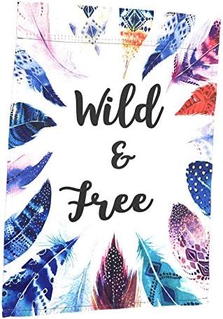 Lantern Hill Garden Flag 12 inches by 18 inches Double Sided Reads Correctly Both Sides (Wild and Free Feather)