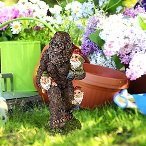 SAFTYBAY Backyard Gnome Statues Out of doors Decor Sculptures Statues Bigfoot Gnomes Backyard Artwork for Backyard Decor, Out of doors Statue for Patio, Garden, Yard Artwork Ornament, Housewarming Backyard Reward (Bigfoot)