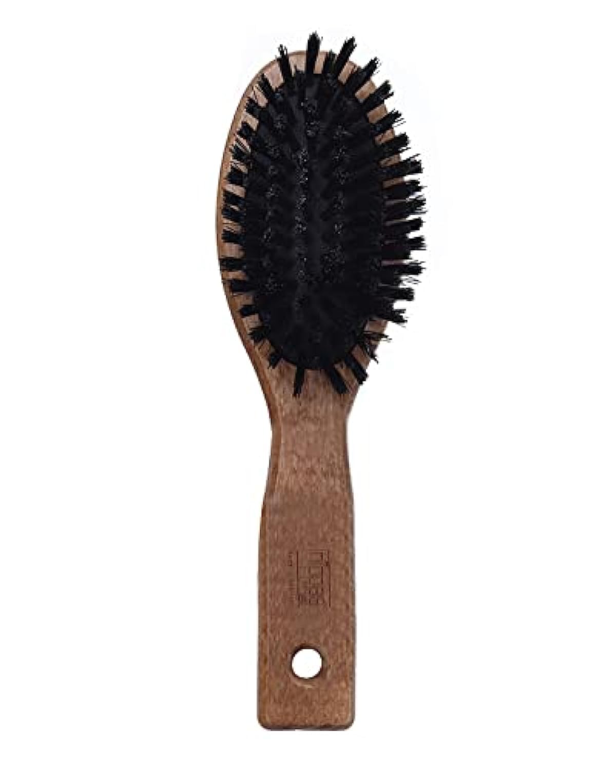 nippes Solingen Pneumatic Brush for Fine or Sensitive Hair | Horsehair/Nylon Blend | Rubber Cushion Provides a Gentle, Bouncy Movement | Dark Brown Beech Handle | Small, Oval — image 1