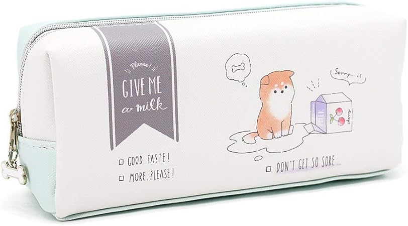 Amazon 筆箱 ペンケース ボックス タイプ 女の子 向け ツインファスナー ミルク と 犬 Please Give Me A Milk クラックス ペンケース 文房具 オフィス用品