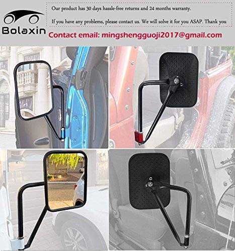 image for Bolaxin Black Diamond Rectangular Shake-proof Off-Road Door Off Side R