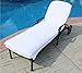 SALBAKOS Cotton Lounge Chair Cover - Super Soft Plush Absorbent Cotton Terry Towel, Luxury 100% Turkish Cotton Cover for Chaise Patio Lounge Chair, Eco-Friendly | White (34
