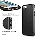 TENDLIN Compatible with iPhone 5S Case/iPhone SE 2016 Case (1st Gen) Leather Back Flexible TPU Silicone Hybrid Arc Bumper Shockproof Case for iPhone 5 / 5S / SE (1st Gen 2016) - Black