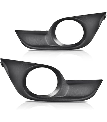Pair Of Fog Light Bezels / Trim Covers For 2013-2015 Nissan Altima - Left & Right Black ABS