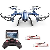 Cheerwing Peregrine U28W Wifi FPV Drone 2.4Ghz 4CH Headless RC Quadcopter with 120° Wide-angle 720P HD Camera, iOS & Android Phone Control, Includes 2pcs Battery