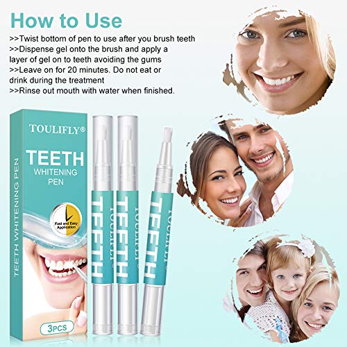 Teeth Whitening Gel,Teeth Whitening Pen,Teeth Whitening Kit,3 Pack Teeth Whitener Instant Painless for Sparkling White Teeth Whitening,Easy to Use,Travel friendly