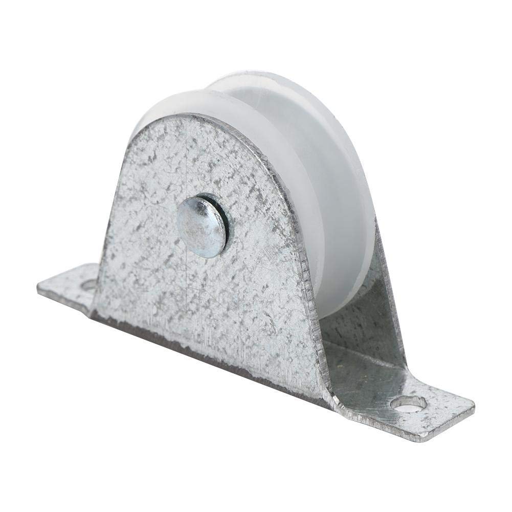 Cafopgrill Ladder Pulley Wheel, 4Pcs V-Groove Wheel with Bracket for Gate Inverted Track Rolling Driveway Ladder Pulley Wheel Replacement Part Industrial