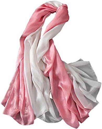 Ladies linen scarf and shawl,Gradient Colors Scarves---Sun Protection, Cycling, Beach Towels (pink and white)