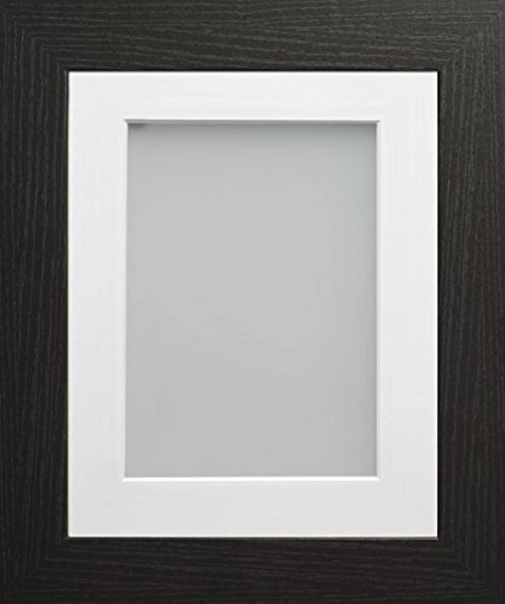 Frame Company Watson Range Black 10x8 inch Picture Photo Frame with White Mount for Image 8x6 inch *Choice of Sizes* Fitted with Real Glass — image 1