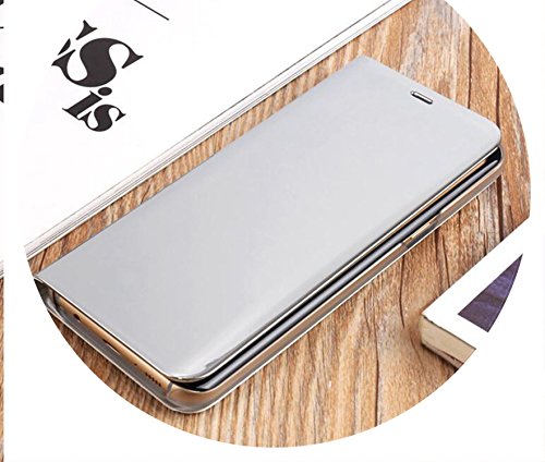 2018 Fashion Smart Mirror Flip Phone Case For Samsung Galaxy,Silver Mirror,For S6 Edge