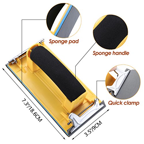 Wet Dry Sandpaper, DRILLPRO 120 to 3000 Assorted Grit Sandpapers for Wood Furniture Finishing, Metal Sanding and Automotive Polishing, 9 x 3.6 Inch, 36-Sheets with Hand Sander
