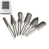 Drill Warehouse 6pcs Double Cut Cylinder Tungsten Carbide Rotary File Cutter Bit 6mm Shank Tungsten Engraving Grinding Bit for Rotary Tools