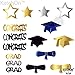 KatchOn, Congrats Grad Confetti 2025 - Pack of 1000 | Graduation Table Decorations 2025 | Grad Confetti Class of 2025,Navy Blue and Gold Graduation Decorations 2025