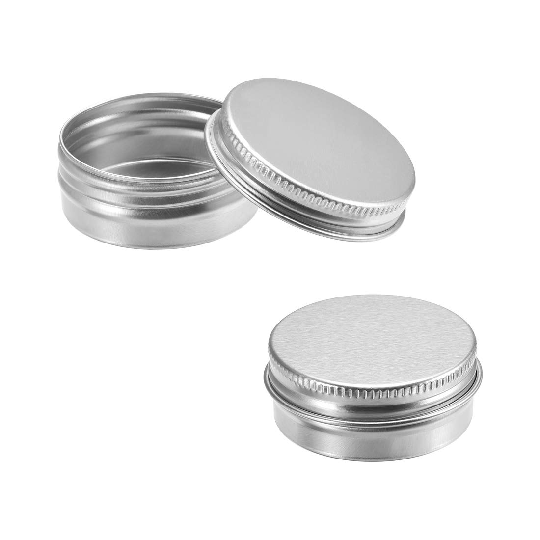 sourcing map 6 Pack 1/2 oz Round Aluminum Cans Tin Can Screw Top Metal Lid Containers for Crafts, Candles, 15ml
